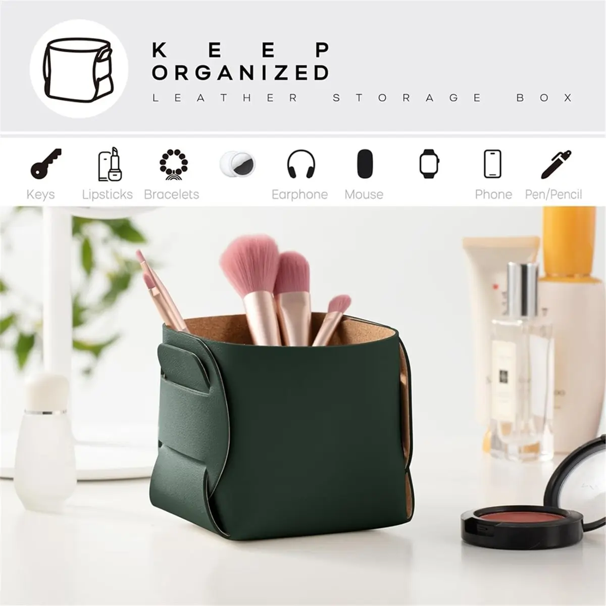 update. 2-Pack Desk Accessories Storage - Pencil Pen Holder - Makeup Brush Holder Organizer - Stylish Addition to Home Decor