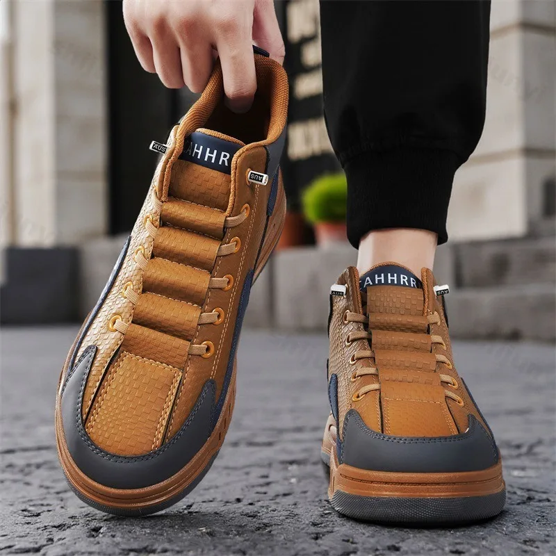 الرجال أحذية عالية الجودة 2025 الخريف الشتاء جديد خمر منصة عدم الانزلاق أحذية رياضية الارتفاع زيادة الراحة مقاومة للاهتراء حذاء كاجوال #4