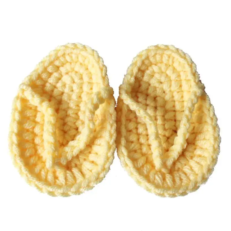 C9GB Newborn Photography Props Baby Knit Crochet Mini Slippers Little Flop Baby Studio Photo Prop Accessories