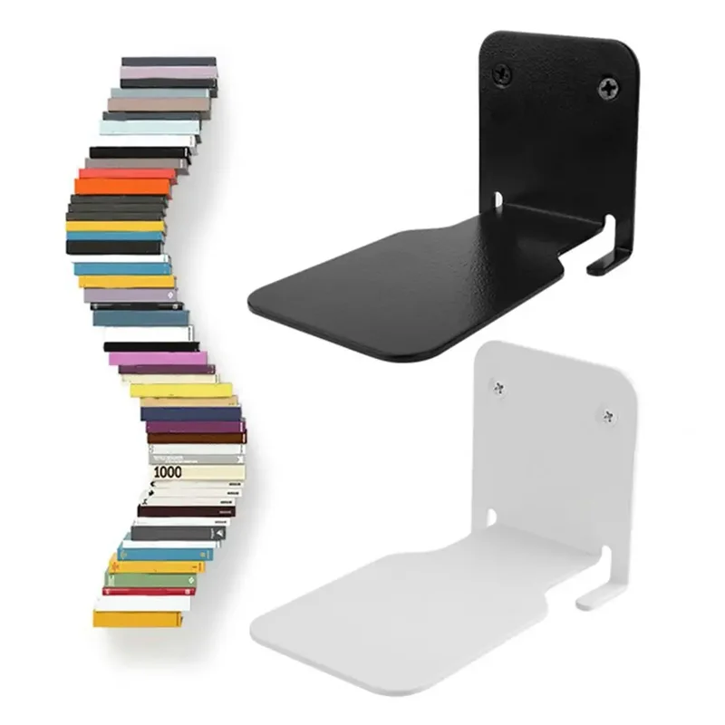 

AC23-Stainless Steel Bookshelf Heavy-Duty Stylish Floating Bookshelf Set Space-Saving Wall Mounted Shelves For Home Office, Dura