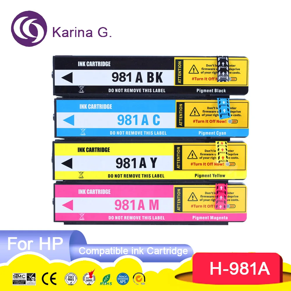 KG.For HP 981 981A Color Compatible Ink Jet Cartridge For HP PageWide Enterprise Color 556xh/dn/586dn/f/z/E58650dn/MFP E55650