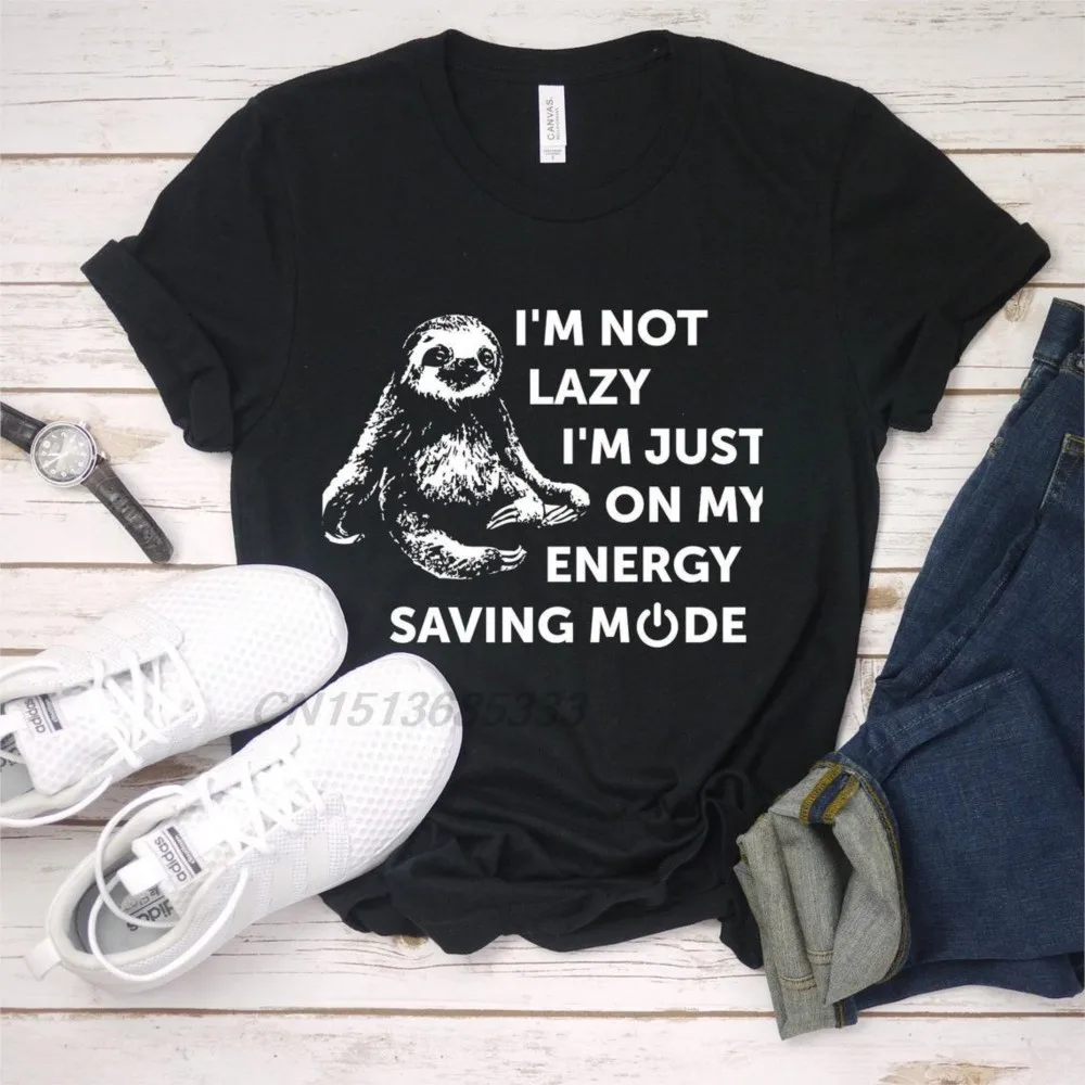 Just One More Bike Vintage T-shirts Sloth Not Lazy Energy Saving Unisex Funny Printed Tee Shirt Basketball Coach Cotton Tops