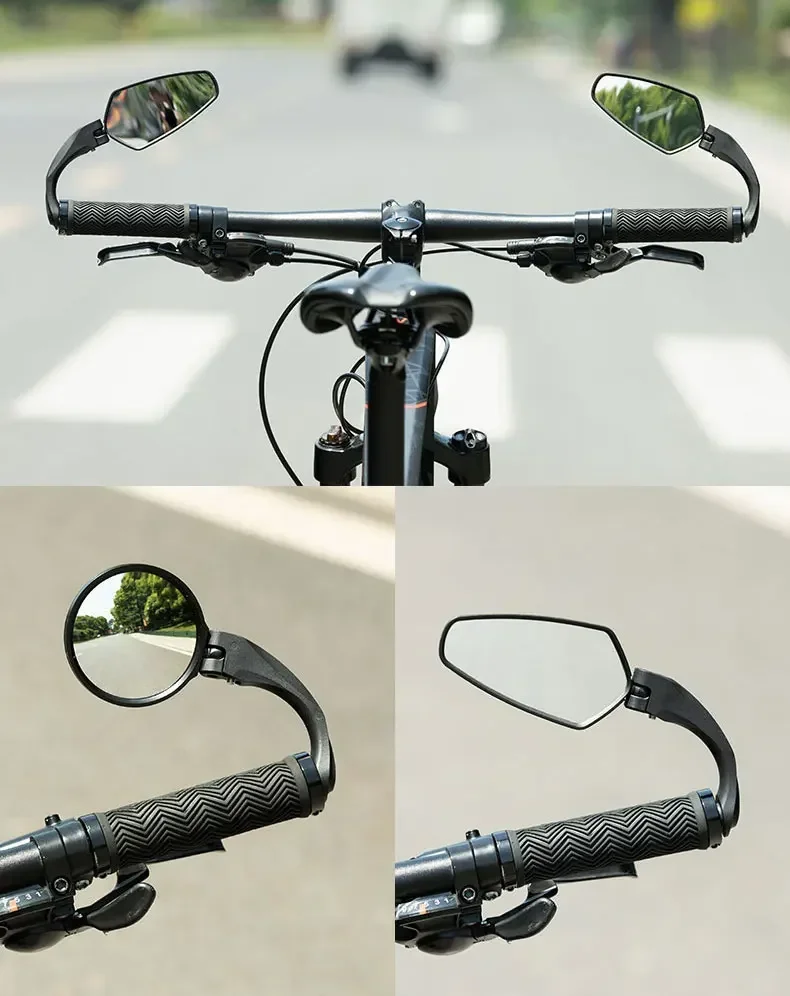ROCKBROS 360 ° Verstellbarer Fahrradspiegel für Mountainbikes und Rennräder, HD-Klappbarer Rückspiegel für 16-22mm Innendurchmesser Lenker – Detail 11