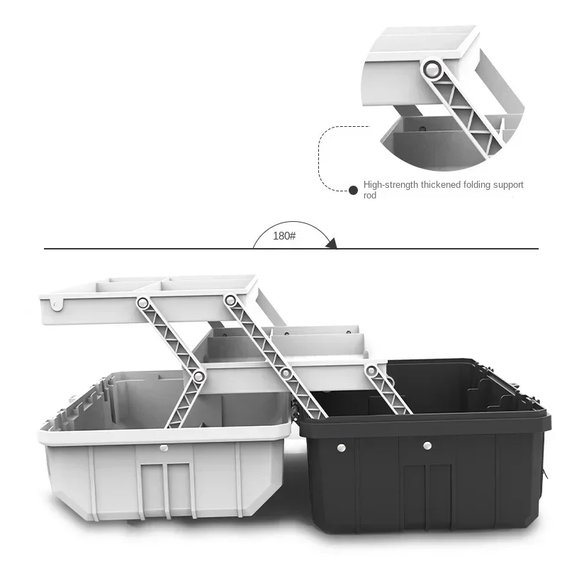 Triple Fold Storage Box Durable Large-Capacity with Safe Material for Household Tools Sturdy Anti-Drop and Durable Design