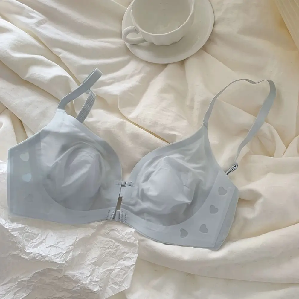 Dolce pulsante frontale senza fili reggiseno a V profondo maglia sottile antiurto donna biancheria intima senza cuciture lingerie reggiseno push up anti-cedimento ragazze