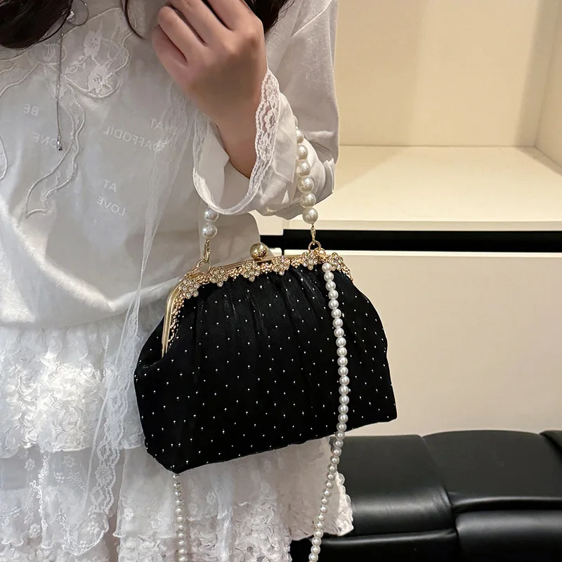

2025 Pearl Accent Shoulder Bag for Women, Indie Design Multi-way Crossbody Purse, Elegant Small Handbag for Dating & Daily Use