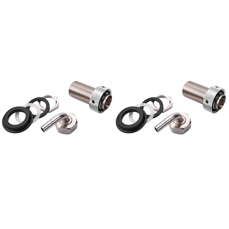 2x Bierkraanschacht Met 8Mm Kapperselleboog, Chroomplaat Messing Schacht G5/8 Voor Verstelbare Tapbier Dispenser