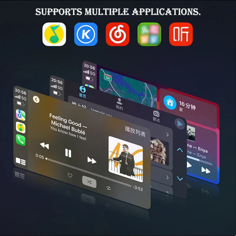 2in1 اللاسلكية CarPlay دونغل اللاسلكية أندرويد السيارات محول AI صندوق ذكي سيارة أنظمة ذكية للسيارة مع السلكية CarPlay