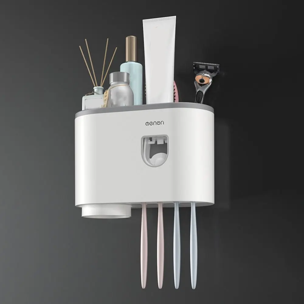 

Plastic Automatic Toothpaste Dispenser Punch-Free Magnetic Adsorption Toothbrush Squeezer Holder Inverted Waterproof