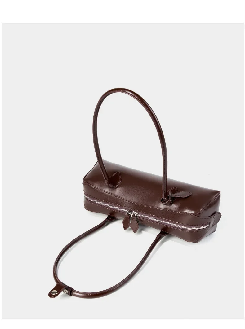 2026 Koreanische Luxus-Tasche Vintage Lange Schultertasche Handtaschen Damen Unterarmtasche Einkaufstasche Echtledertasche Damenhandtasche – Detail 16