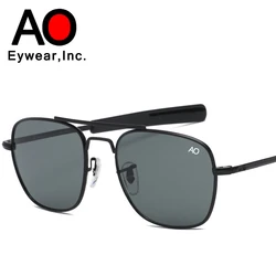 AO Luxury Brand Sunglasses for Men and Women American Optical Metal Pilot Sun Glasses Quality Shades Eyewear Gafas de sol AO8054