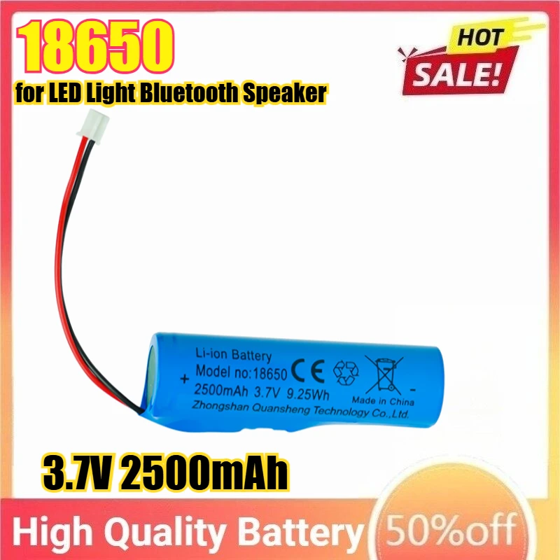 

3.7V 2500mAh 18650 Rechargeable Lithium Battery for LED Light Bluetooth Speaker,Hair Clippers Batera,Shavers