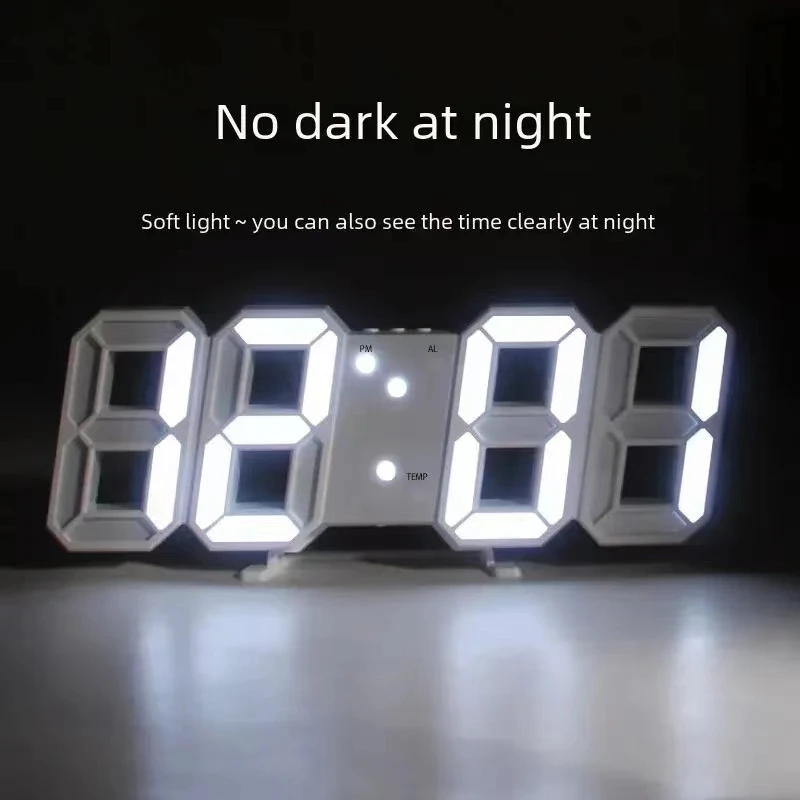 3D LED Digital Wanduhr Leuchtende Mode Multifunktionale USB Plug-In Elektronische Hause Dekorative Uhr