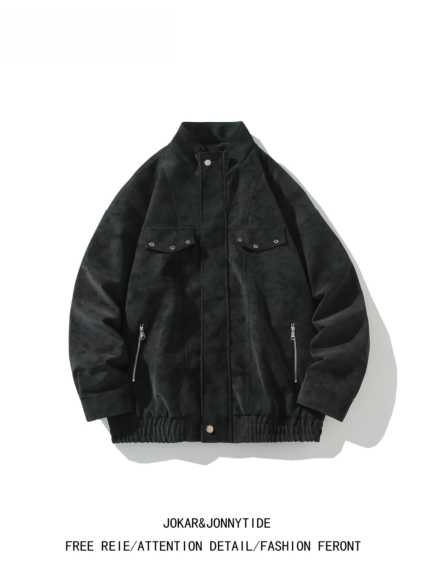 JOKARJONNY الأمريكية Sle ريترو التعادل صبغ بولي Leather الجلود Jaet الرجال فضفاض دراجة نارية Jaet الخريف Faion العلامة التجارية ملابس خارجية #3