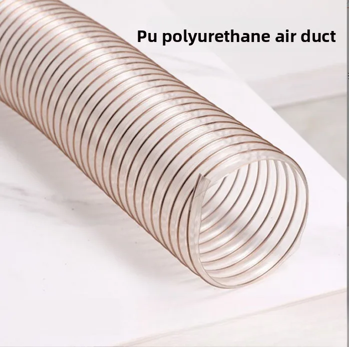 Transparent PU Flexible Hose, Anti-Static Polyurethane Dust Extraction & Fume Exhaust Hose, Vacuum Suction Tube, Dia. 25-200mm