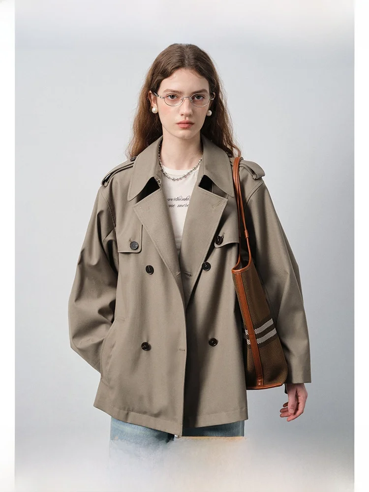 

Женское пальто Vega Chang 2026: Весенняя коллекция, дизайн с открытыми плечами, маленький размер, ретро-стиль, на пуговицах, прямой крой