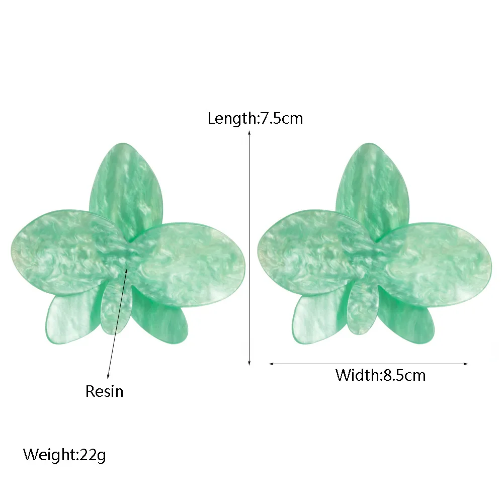 New acetic acid plate exaggerated holiday style flower earrings women's fresh high-end design sense versatile earrings women's w