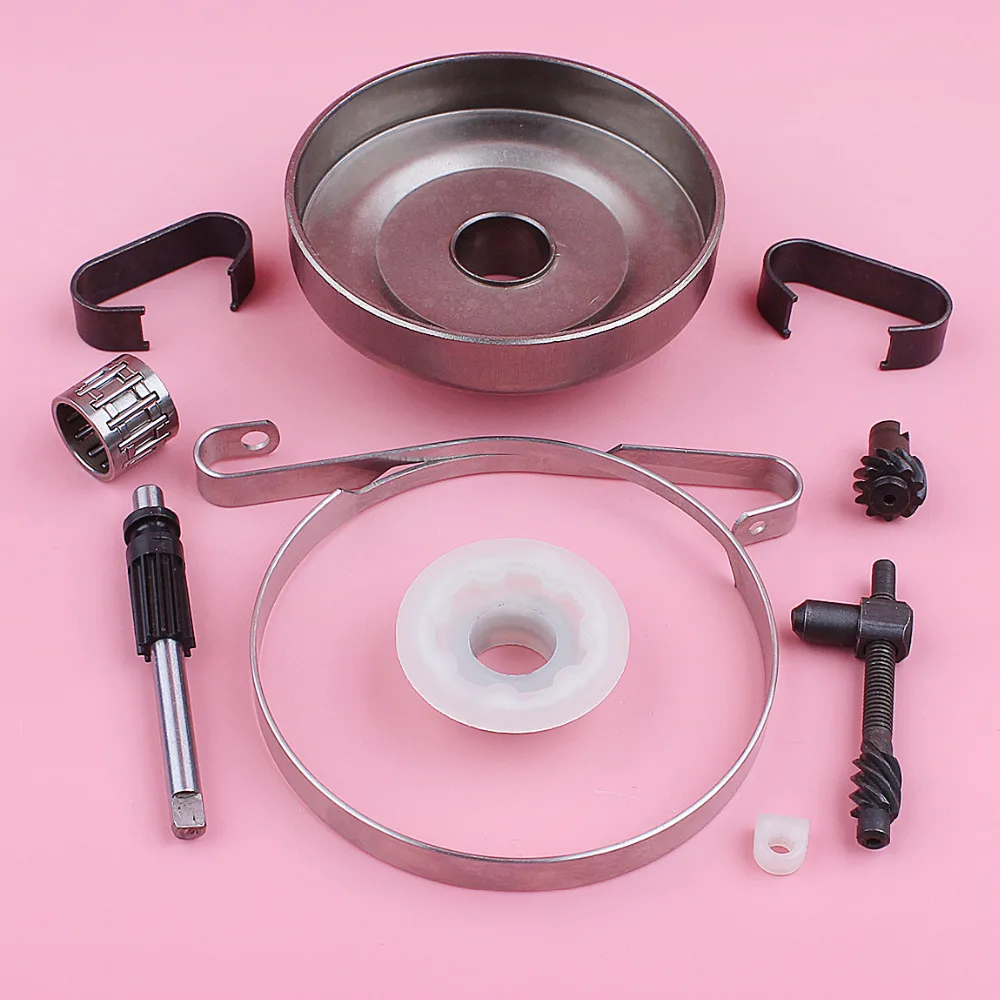 . 325 7t rolamento da mola do cilindro da embreagem para husqvarna 445 450 corrente ajustador faixa de freio bomba óleo sem-fim engrenagem motosserra substituir parte