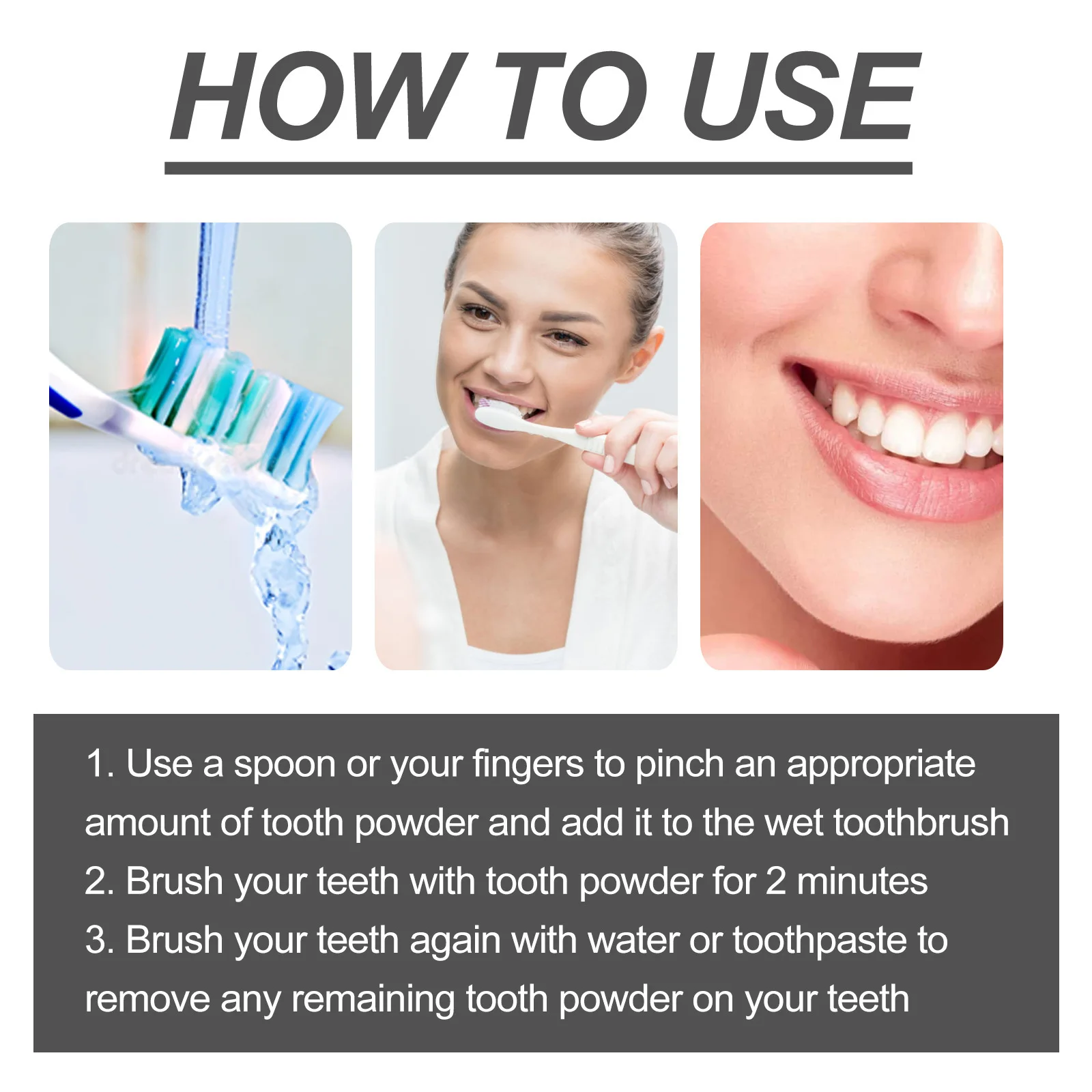 Teeth Whitening Powder Brightening Yellow Teeth Remove Plaque Stain Oral Hygiene Fresh Breath Dental Care Charcoal Cleaning Tool