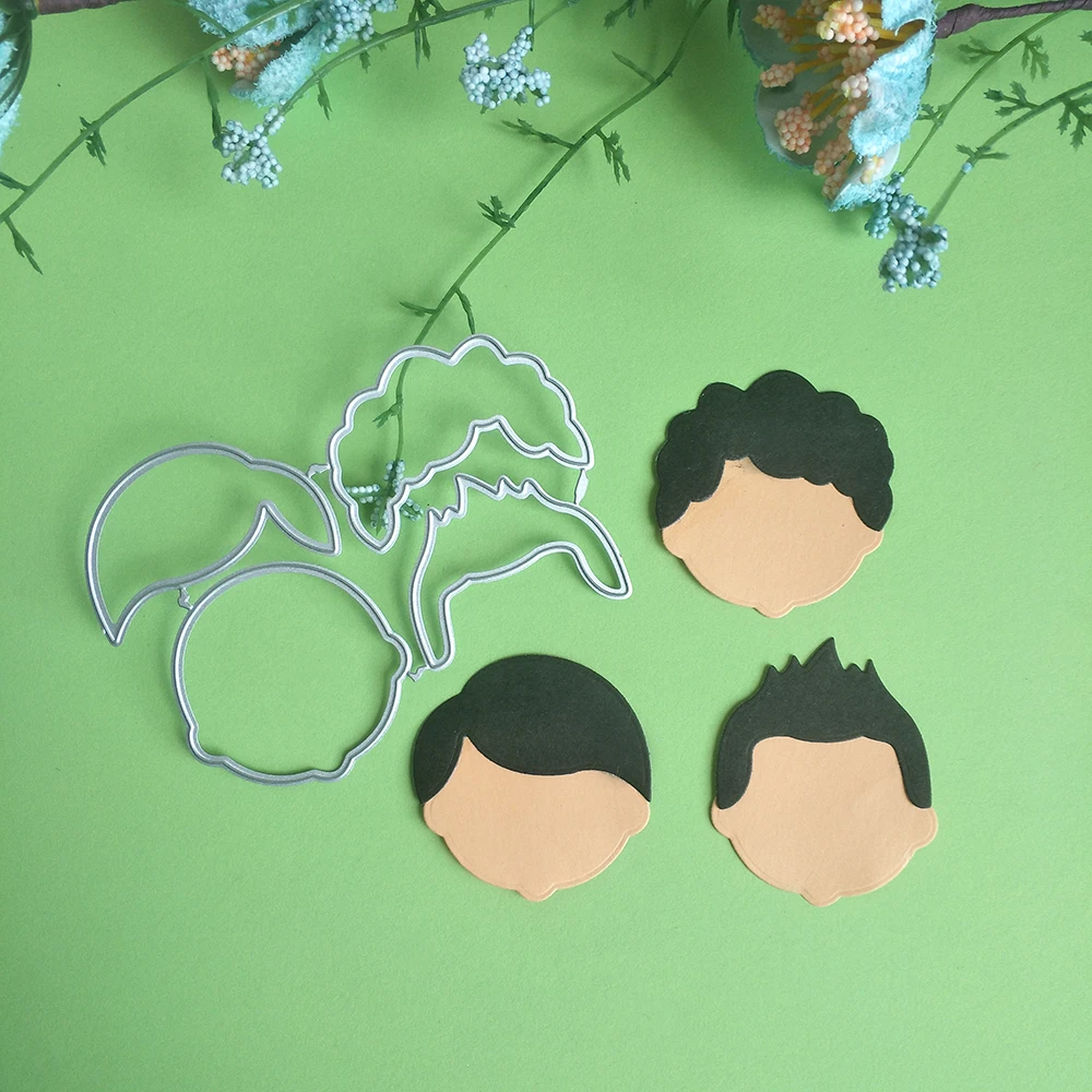 New Exquisite boy hairstyle cutting dies DIY scrapbook, embossed card, photo album decoration, handmade crafts