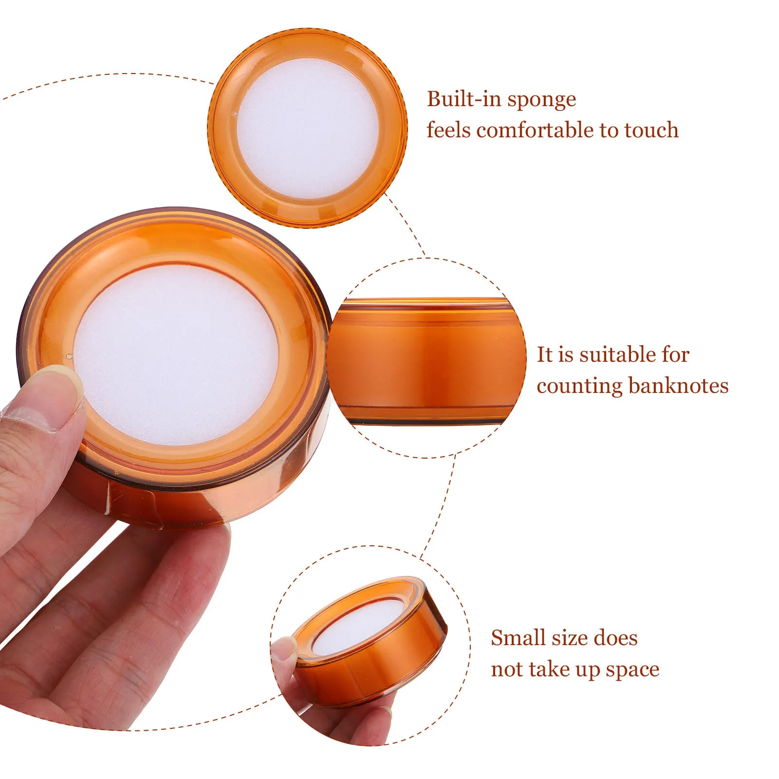 8Pcs Finger Wet Sponge for Counting Machine Hand Moistener Cup Shape Sponge Reusable Safe Counting Counter Aid