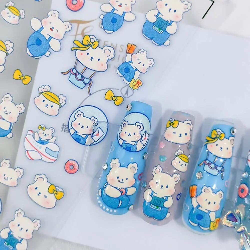 Girls Manicure Accessories Cat Animals Fashion Cartoon Nail Stickers Nail Art Decorations Bear Nail Decals Rabbit Nail Stickers