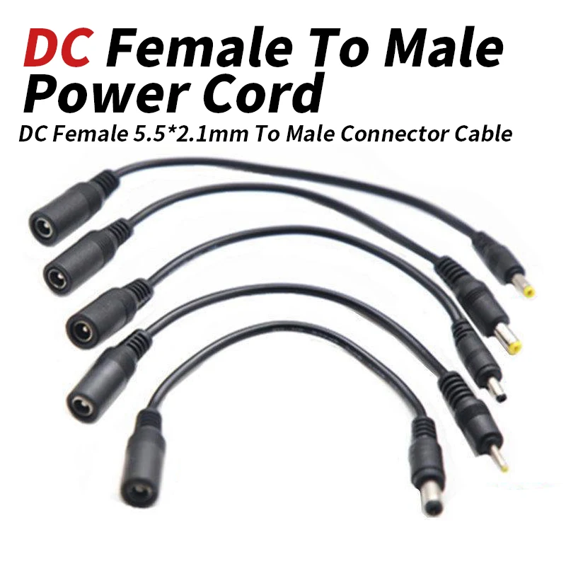 

DC 5.5x2.1 Female to DC 5.5x2.5 Male Connector Cable DC5521 Female to 4.8x1.7/2.5x0.7/3.5x1.35 Power Adapter Conversion Wire