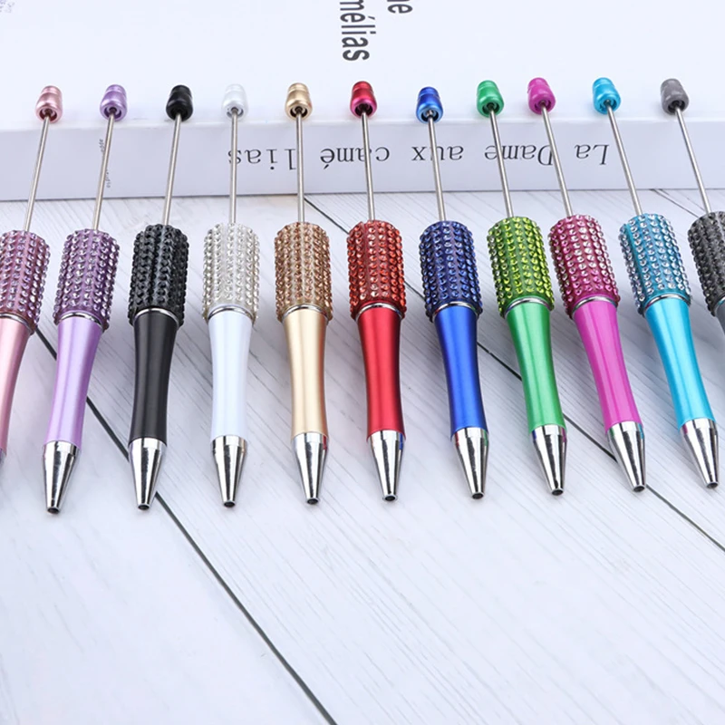 Imagem -02 - Canetas Esferográficas com Diamante Bead Faça Você Mesmo Beadable Pen Papelaria Estudante Caneta de Escrita Material Escolar e Escritório 32 Pcs