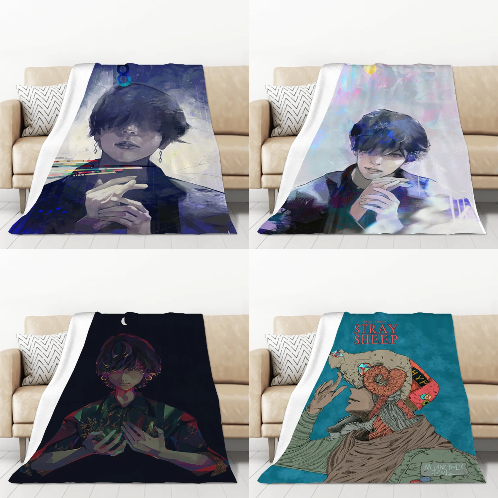 Yonezu Kenshi Anime Deken Dubbel Bed Dekens & Gooit Harige Winter Warm Gooien Sofa Pluizige Zachte Decoratieve Custom Fleece Home