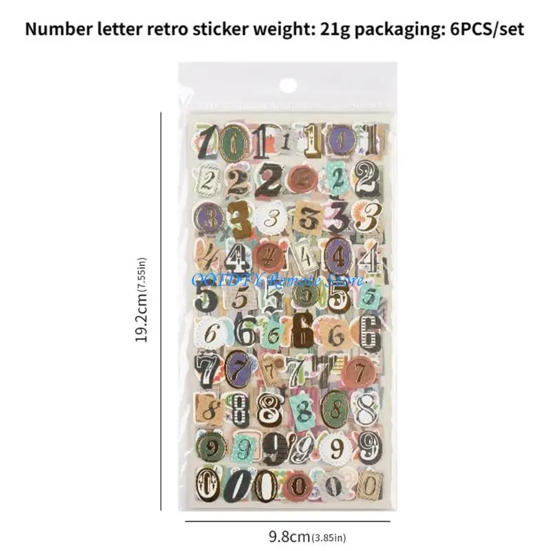  Retro Letter and Number Sticker Journaling Decoration Sticker For Kids Adults Scrapbooking Notebooks Planners Calendar