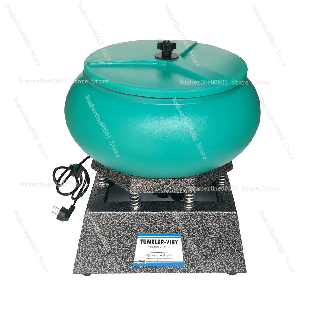 17 Inch Vibratory Tumbler Polishing Machine Large Barrel Jade Gemstone Metal Deburring Cleaner