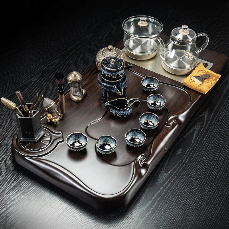 ^Hospitality Serving Tea Tray Wooden Decorative Luxury Accessories Drainage Chinese Tea Tray Living Room Bandejas Home Products