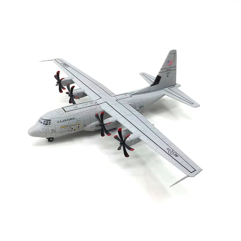 Diecast Scale 1:200 US Air Force C-130J Super Hercules Transport Aircraft Simulation Alloy Aircraft Model Decoration Toy Gift