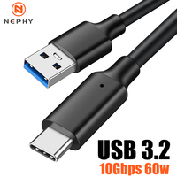 10Gbps USB 3.2 Gen 2 Type C Cable For iPhone 15 Pro Max Macbook iPad Samsung USBC Data Charger 3A Fast charge A To C 1m 2m 3m 5m