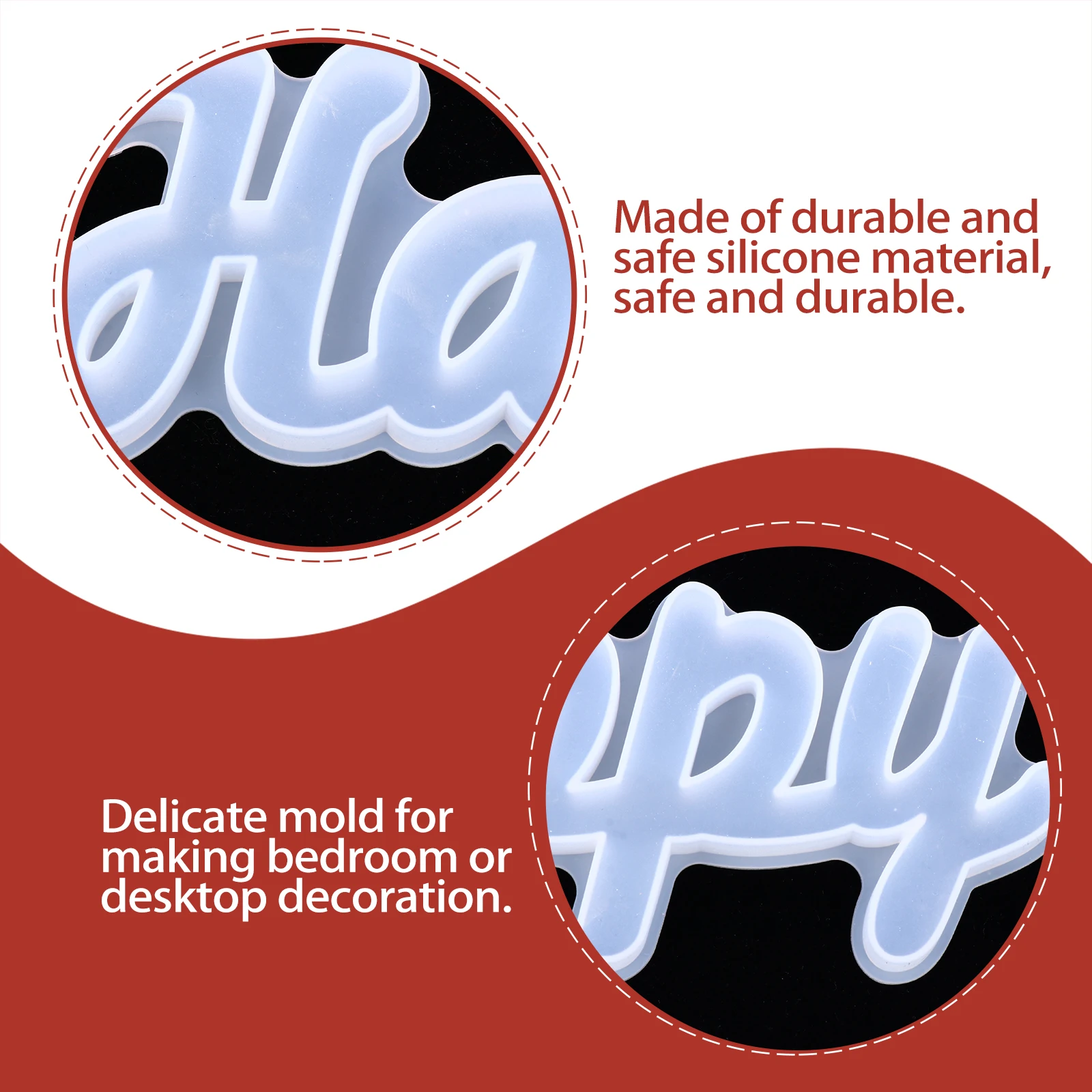 

Crystal Epoxy Mold Word Shape Home DIY Molds Silicone Decorate Ornament Decoration