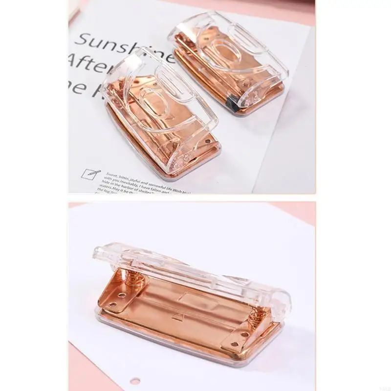 Y5LB Creative Rose Golden Stapler Staple Remover Clear Stationery for Office School
