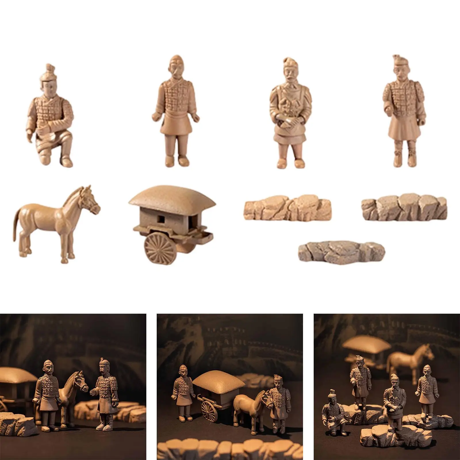 

Мини-статуи Terra Cotta, набор статуй, аксессуары, скульптура для полки, стола, стола