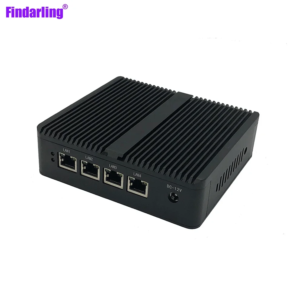 Metal Case Fanless CPU E3825 Pfense Mini Router Server PC 4*1000M Intel I211NIC Lan  Linux HD VGA Dual Display Desktop PC