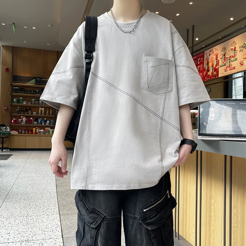 

HIP HOP Sports T Shirt Streetwear Mens T-shirts Casual 2025 Summer Short Sleeves Black Khaki Tshirt Tees Oversize 4XL 3XL