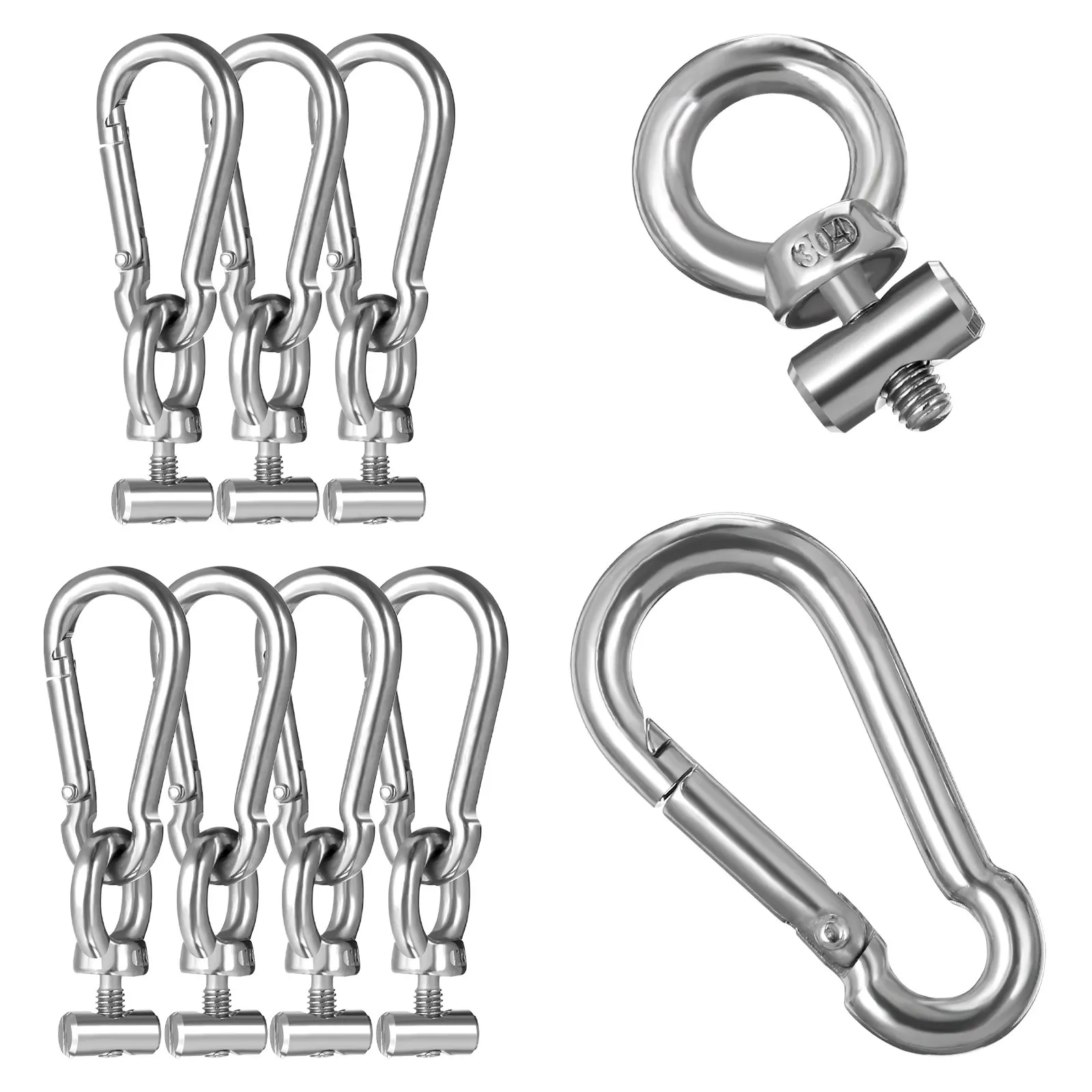 

8 Sets Kayak Fishing Accessories Tie down Eyelet Rail Bolts Kit Awning Hooks Mounting Bracket