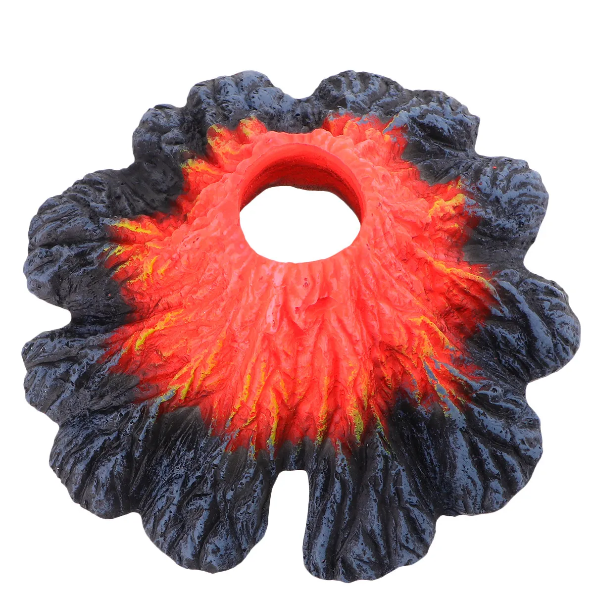1 pièce Ornement volcanique réaliste et flexible pour aménagement d'aquarium, effet de bulles, compatible avec pompe à air, décoration volcan en résine pour poissons
