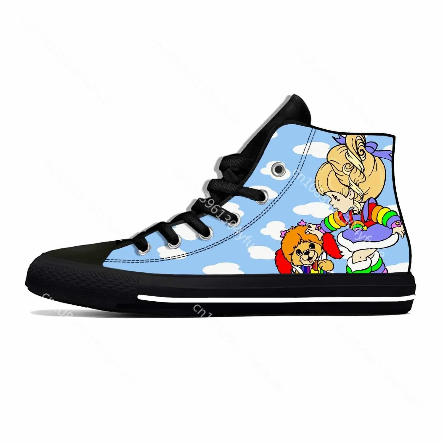 Brite Anime Cartoon Manga Comic Rainbow Fashion Casual Cloth Shoes High Top Lightweight Breathable 3D Print Men Women Sneakers