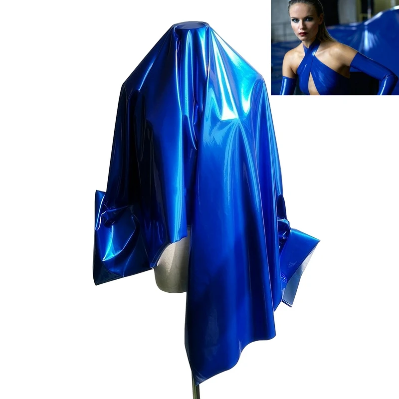 

100X145CM Shiny Glossy Vinyl Leather PU Fabric Soft Stretch Knitted Mirror Material For Bag Dress Costume Upholstery 13 Color