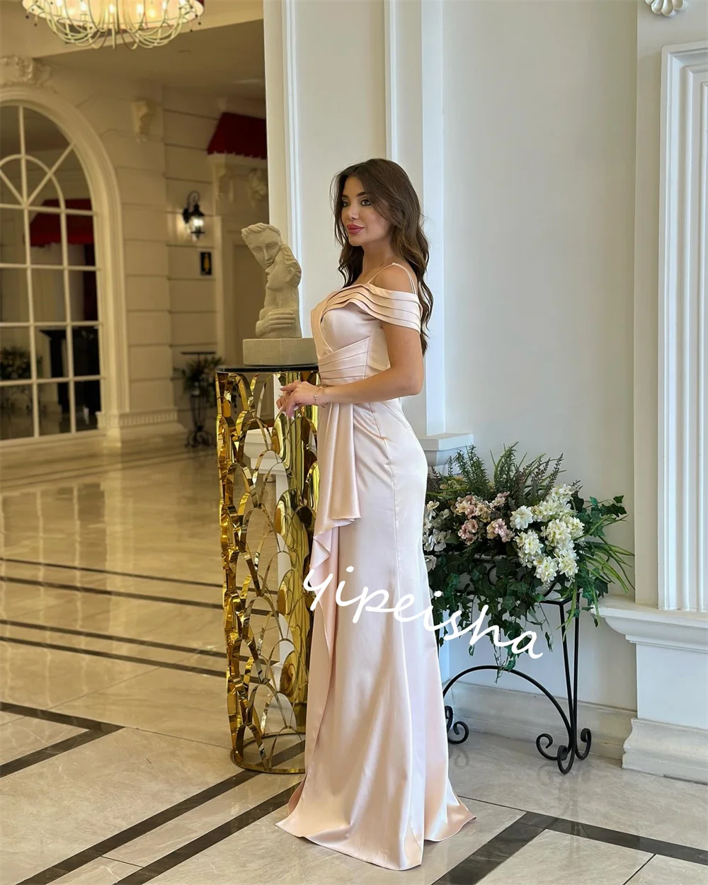 Customized S Draped Pleat Wedding Party A-line Spaghetti Strap Bespoke Occasion Gown Long Dresses