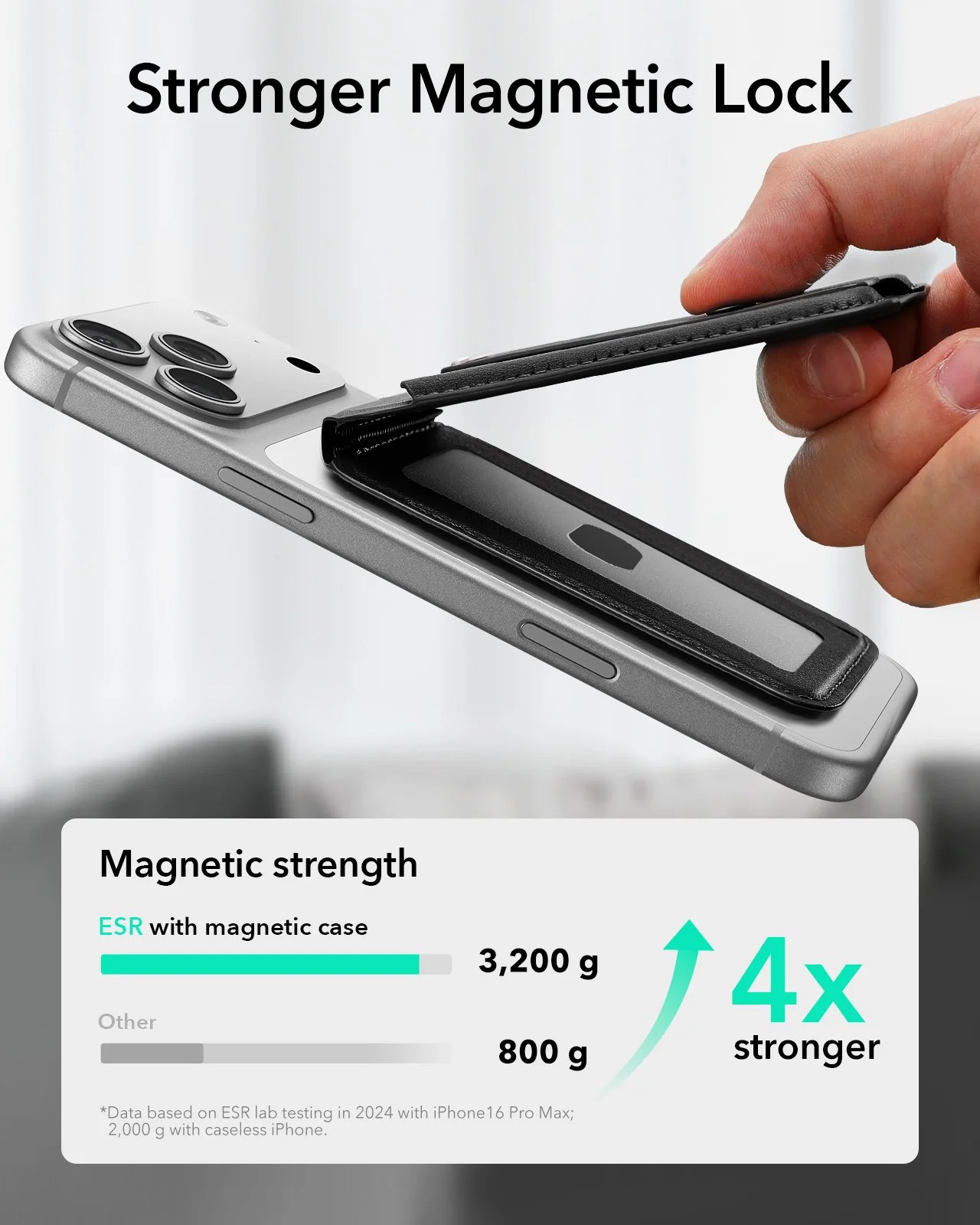Portfel ESR z MagSafe i blokadą RFID, magnetyczny portfel na karty do iPhone 17e/17/16/15/14/13/12 i Samsung — zdjęcie 4
