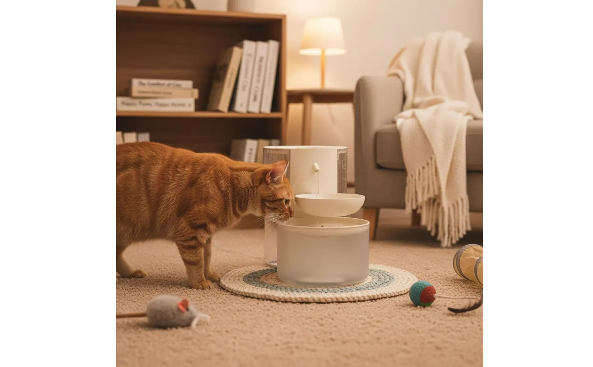 Clean Water Separator Fountain Two Reservoir Design 3L Feline Water Dispenser for Cats