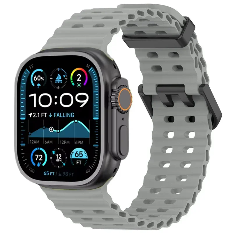 Ocean Silikonarmband für Apple Watch Band Ultra 4/3/2/1 49mm Serie 12 11 10 46mm Komfortables Armband IWatch 9 8 7 6 5 4 SE 45/44mm – Detail 28
