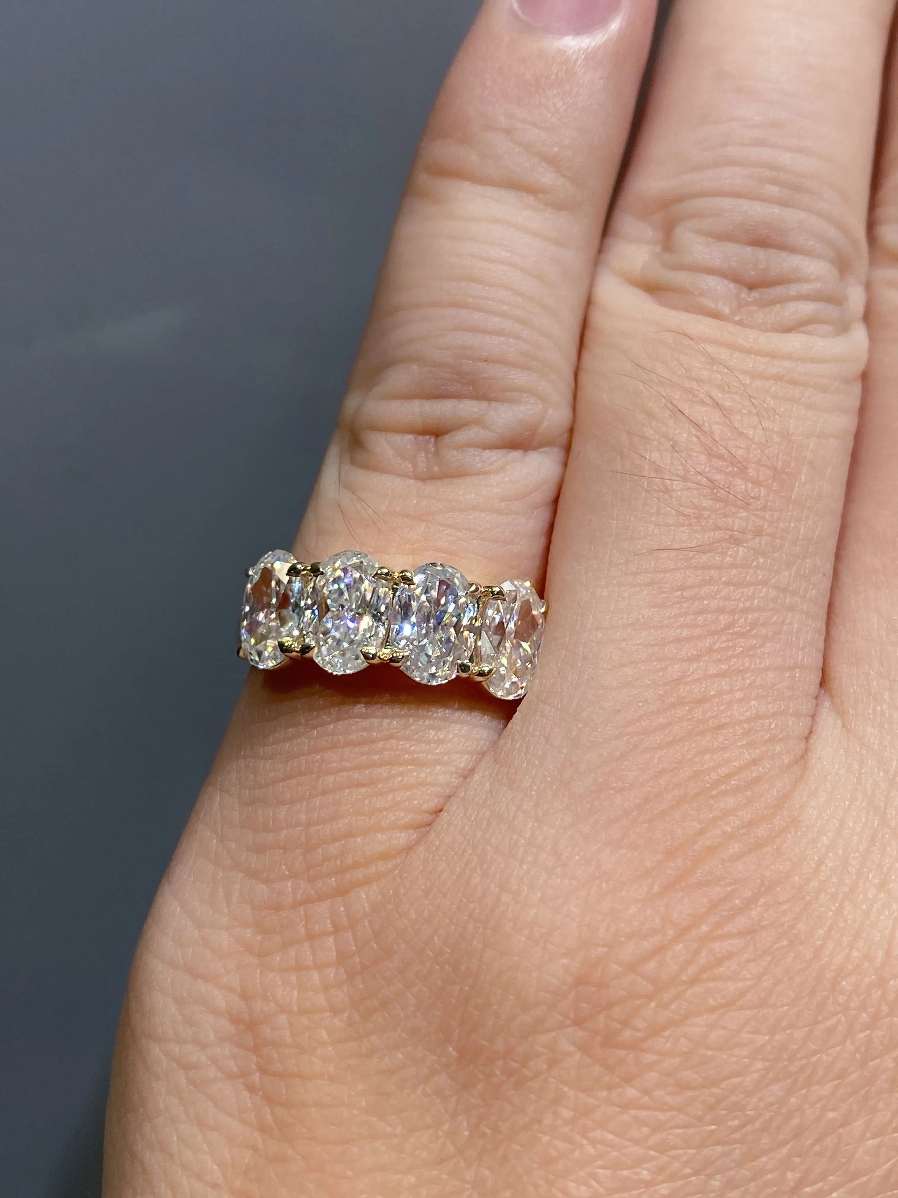 Auaogepel 1 karat Oval Moissanite 18K perhiasan emas putih asli cincin emas perak 925 perhiasan mewah bersertifikat aksesoris wanita