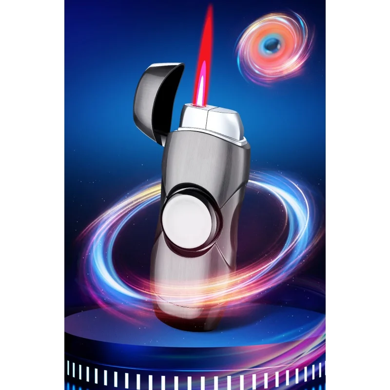 ولاعة شخصية إبداعية - مادة معدنية - مقاومة للرياح - ولاعة سيجار - دوران الإصبع لتخفيف التوتر - هدية المهرجان #2