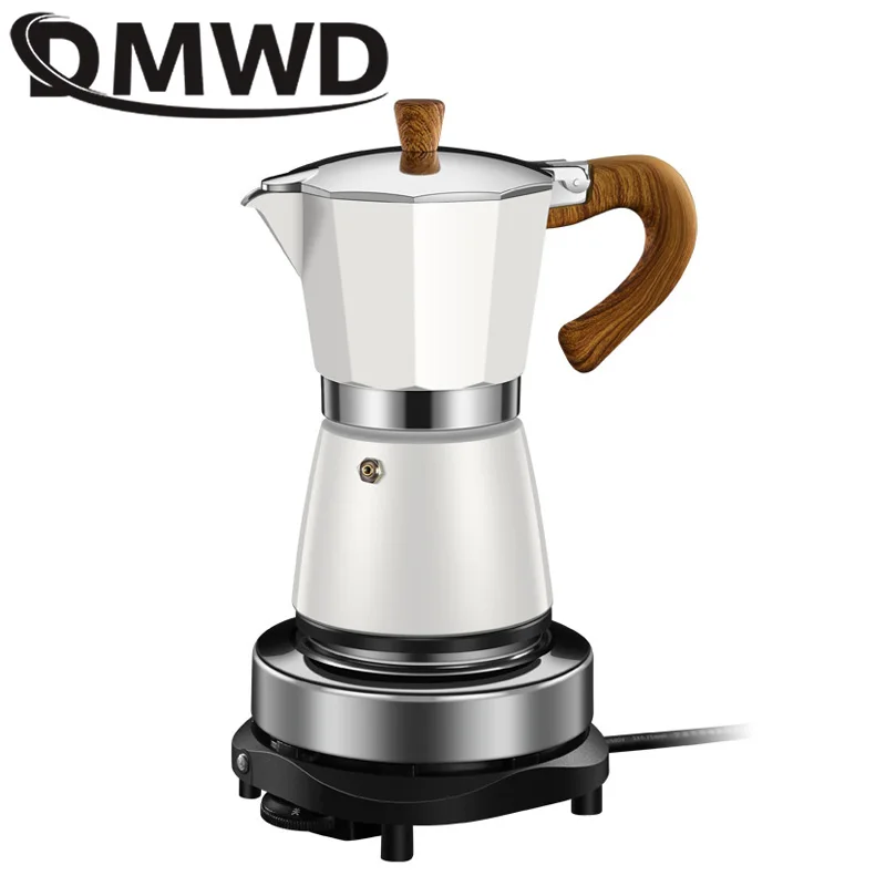 DMWD-Machine à Expresso Vintage avec Manche en Bois, Cafetière Moka, 300ml, Four Électrique, Classique poumons, 73 Outils